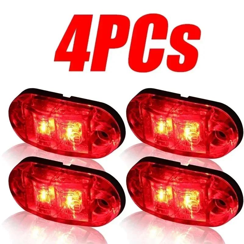 2/4Pcs 12V 24V LED Side Marker Lights Oval Front Rear Clearance Indicator Lamp TruckAccessorie for Truck Van Trailer BUS Caravan