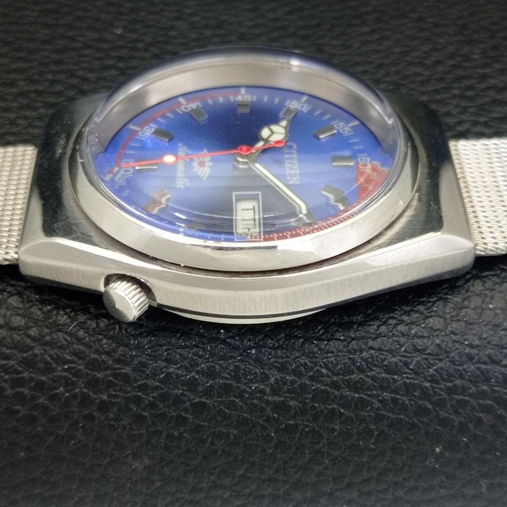 AUTOMATIC VINTAGE CITIZEN 8200 JAPAN MENS BLUE COLOR DIAL WATCH a702777-1 R210-a702777