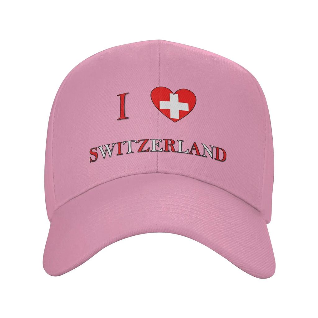 New Summer I Love Switzerland Baseball Cap Outdoor Sports Casual Print Sun Trucker Hat Unisex Adult Adjustable Baseball Caps
