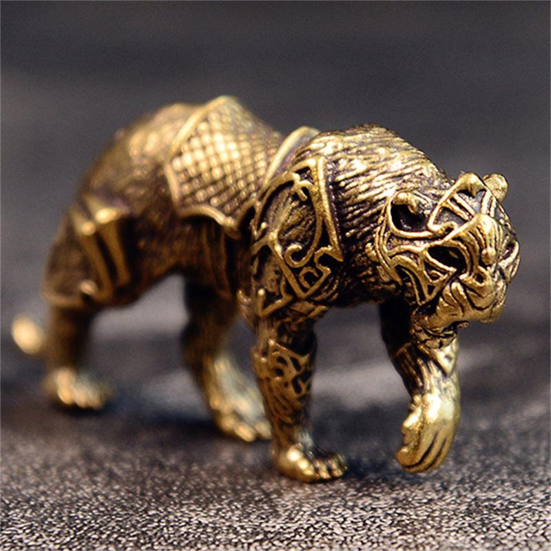 Antique Brass Tiger Figurines Home Decor Accessories Feng Shui Lucky Animal Ornaments Desk Decoration Collectible Gift