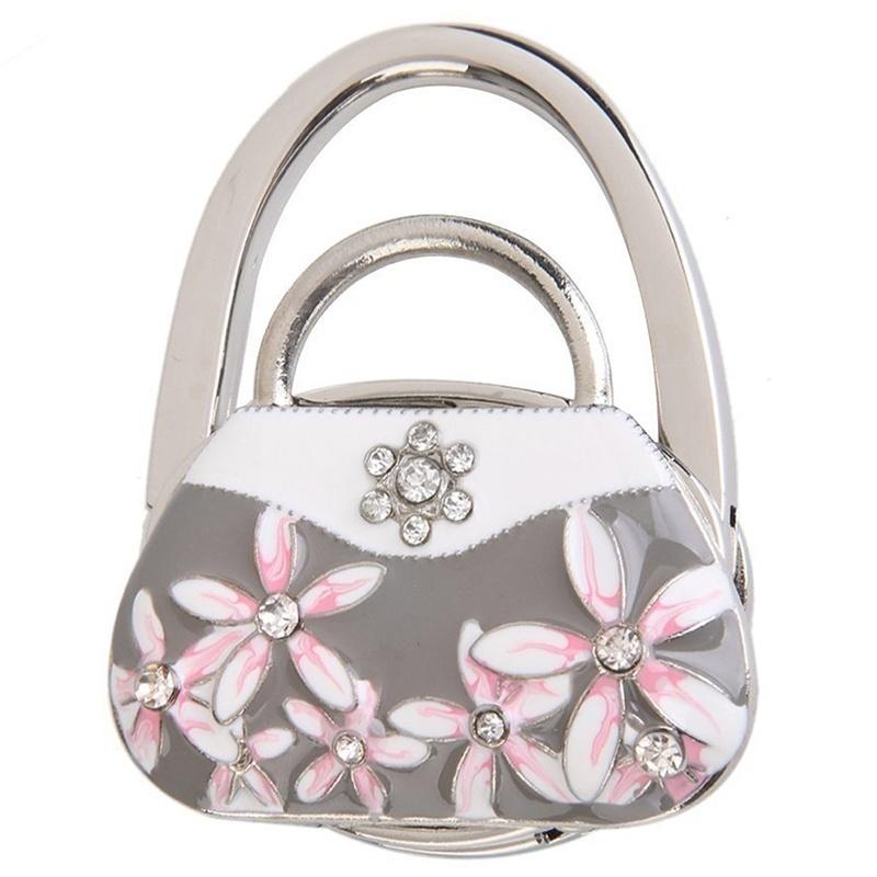 Porcelain Folding Handbag Purse Bag Table Hook Hanger Holder Gift White Room Accessories Hooks