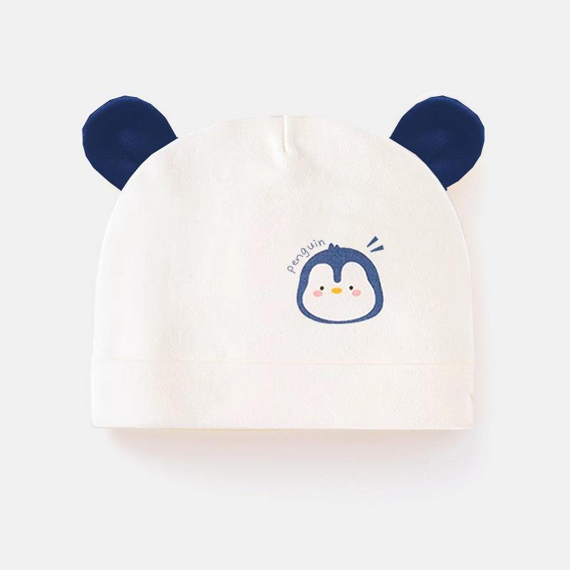 Newborn Little Bear Cotton Pullover Hat: Double Layer Unisex Baby Hat for 0-3 Months, Spring & Autumn