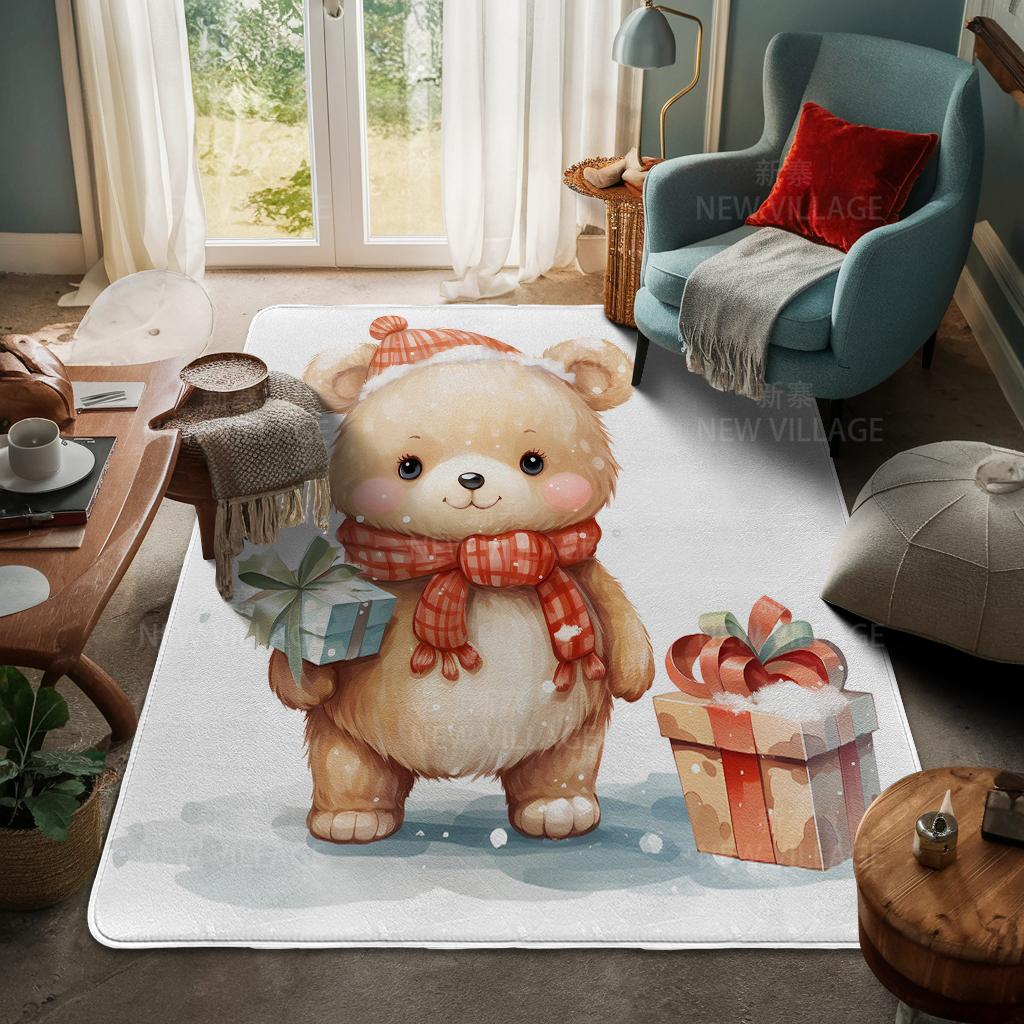 Tapete de entrada da casa Tapete de porta de casa Sala de estar Banho Pé banheiro antiderrapante tapetes de absorção de água banho Feliz Natal inverno