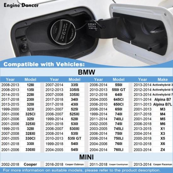 Fuel Gas Tank Filler Cap For BMW 128i 135i 320i 323i 325i 328i 330i 335i 428i