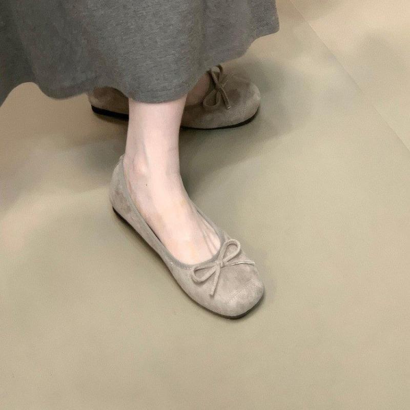 Retro Ladyshoes Lady Doudou Shoes Women's Summer New Gentle Bow Round Head Shallow Mouth Single Shoes Tide