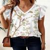 Classic Black And White Polka Dot High-Quality Women'S All-Over Print V-Neck Top