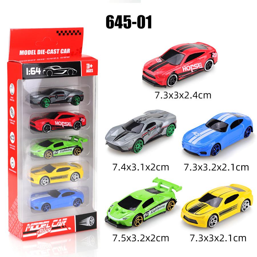 Baleno po 5 ks 1/64 Simulační slitina Retro sada sportovních modelů aut, Dětské autíčko s posuvným modelem auta, Dárek k narozeninám pro děti