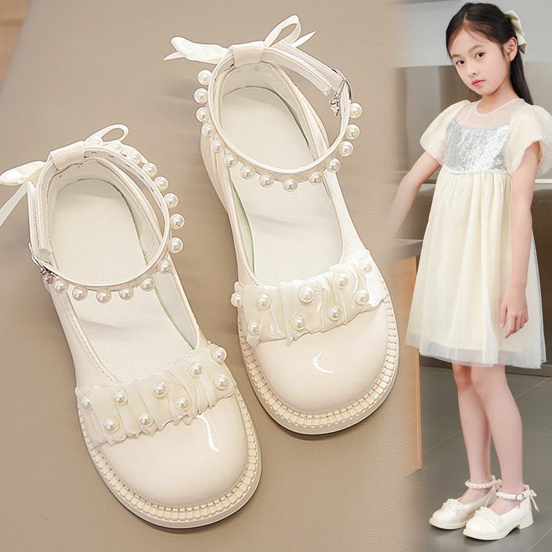 Children's Shoes Girls Leather Shoes Spring and Autumn Fashion Soft Sole Princess Shoes for Middle and Large Children Little Girls Student Shoes