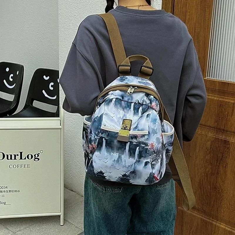 New Oxford Fabric Large Capacity Women's Schoolbag Trendy Printing Casual Travel Bags 2026 Hot Sale Fashion Versatile Backpack
