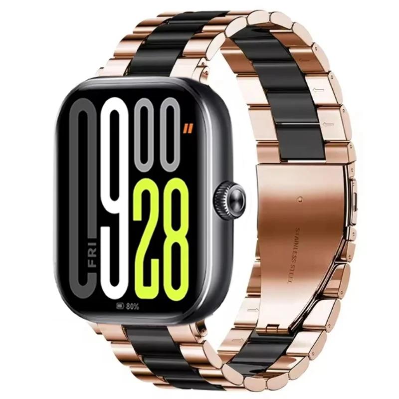 Metal Strap for Redmi Watch 5/Redmi Watch 4 Adjustable Stainless Steel Bracelet for Xiaomi Mi Band 9 Pro/Mi Band 8 Pro Wristband