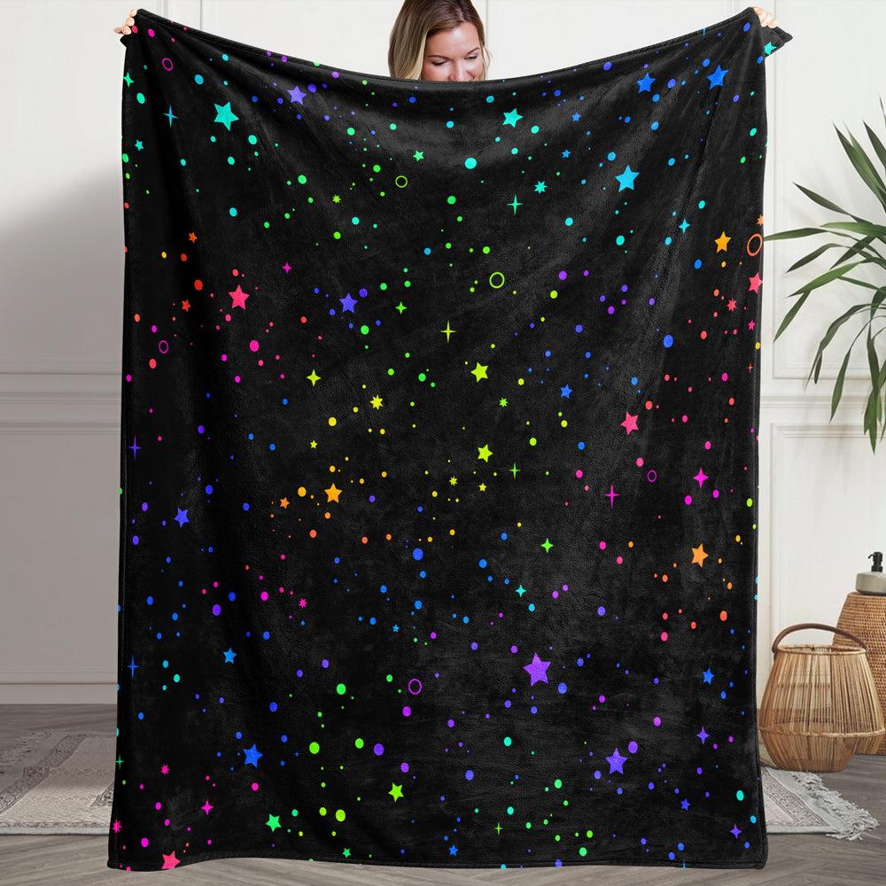 Starry Night Sky Print Decorative Throw Blanket for Sofa, Bed, Home Decor, Camping, Office, and Artistic Gift