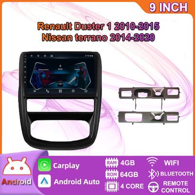 Renault Duster 1 2010 - 2015 için Android Araba Radyosu Nissan Terrano 2014 - 2020 için Multimedya Oynatıcı WIFI GPS Navigasyon Carplay 4+64GB