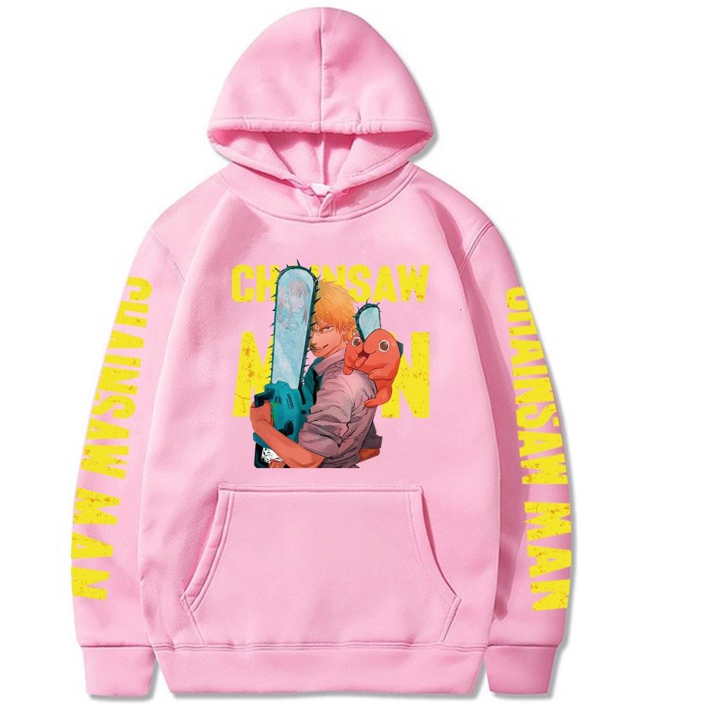 Chaaw Man Denji Chainsaw Man Print Hooded Sweatshirt, Hoodie