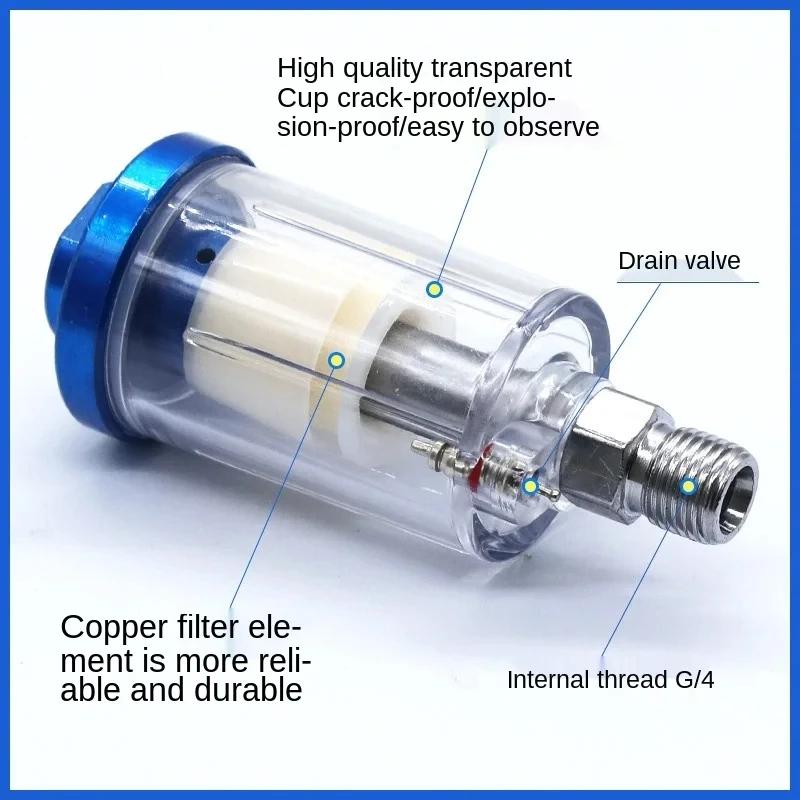 Oil Water Separator Sprayer Air Oil Water Separator Filter Kit Water Trap Clear Painting Moisture Separator with Clear Filter