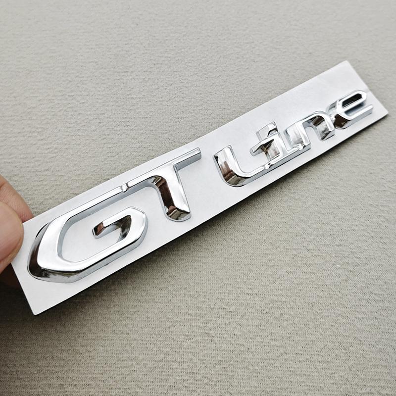 AAXJ1 3D Metal Chrome Logo GT Line Emblem Badge For Peugeot 2008 301 307 308 408 3008 508 208 Car Rear Trunk Fender Styling Decoration