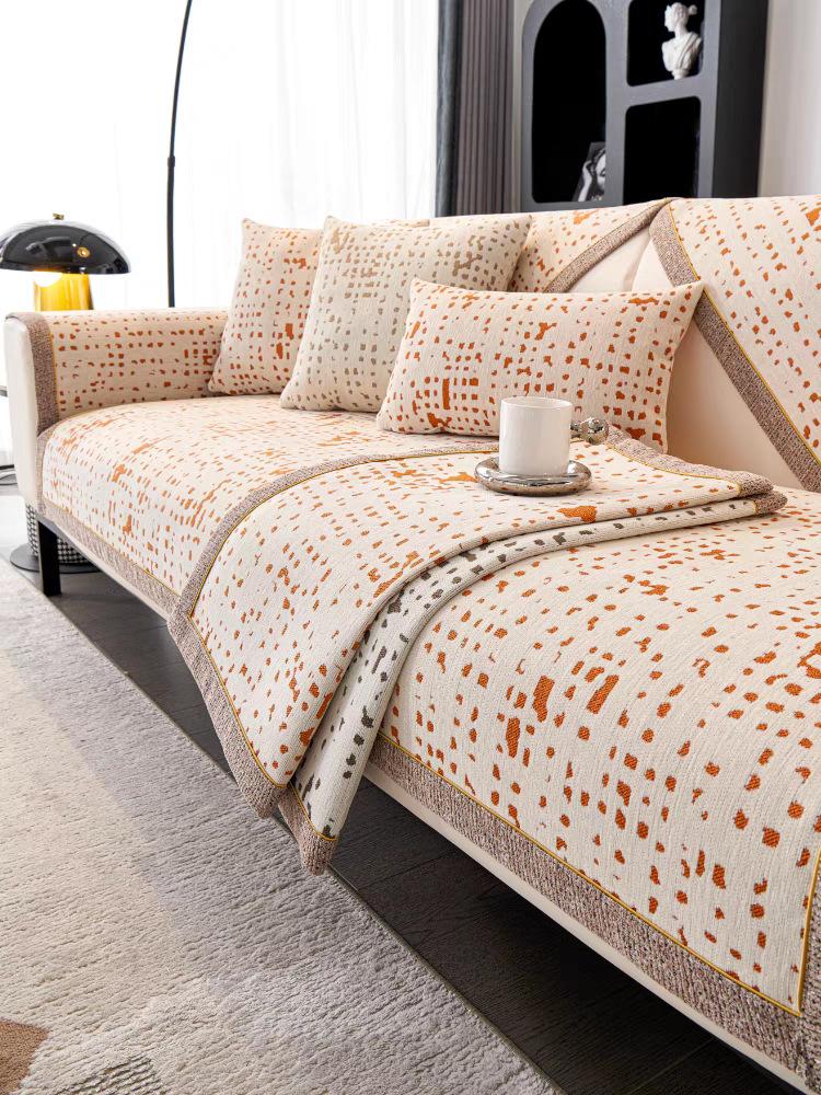 Chenille Sofa Cover Thickened Non-Slip Bird's Nest Sofa Cushion Living Room Home Recliner Backrest Dustproof Cover Cloth