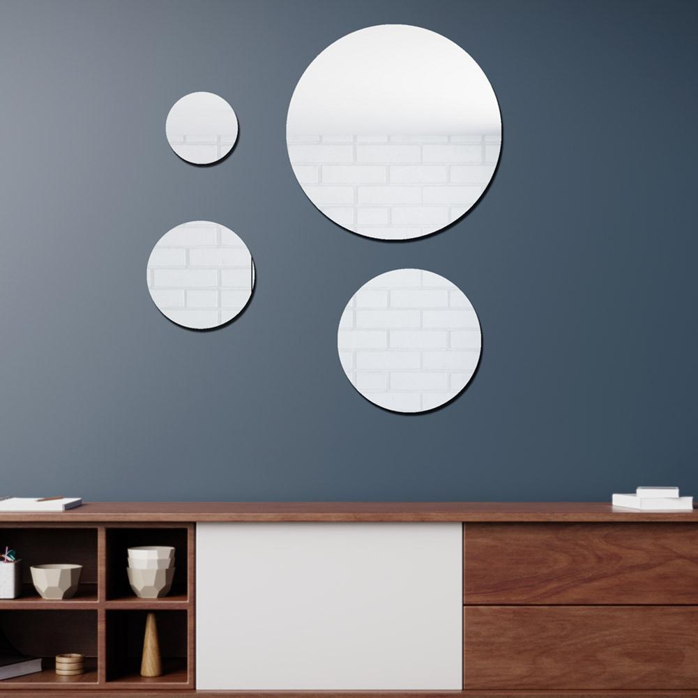 Acrylic Mirror Stickers Self Adhesive Mirror Plate Decal Decorative Small Circle Mirror Decals DIY for Hallway Wall Decor