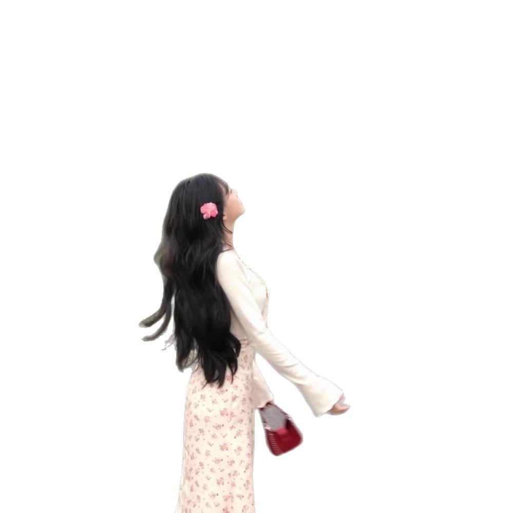 Holiday Style Waist and Thin Pure Desire Wind Sweet Floral Suspender Dress + Cardigan Two-piece Suit Women's Spring and Summer