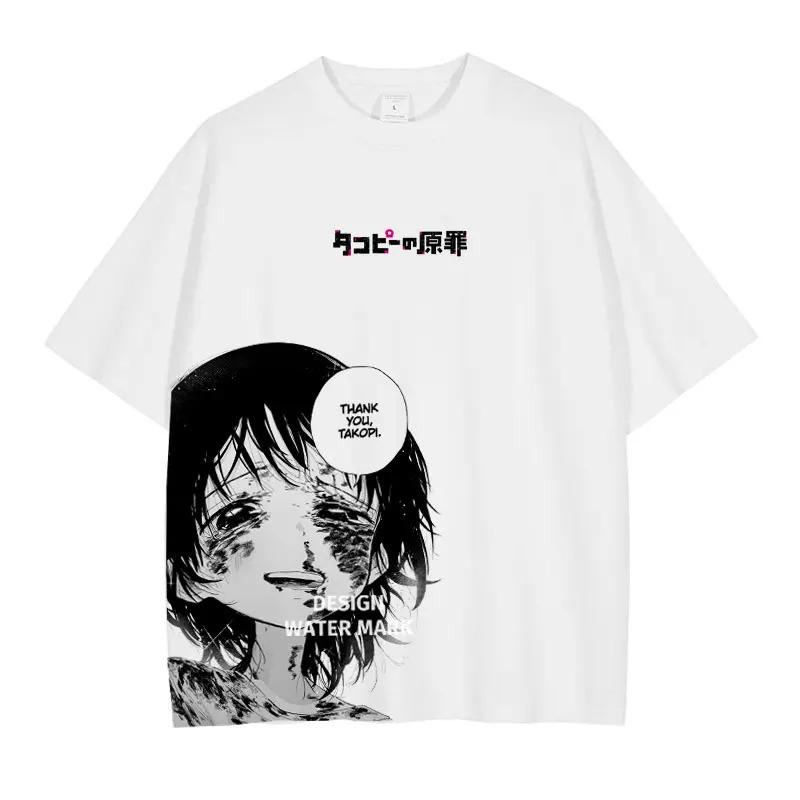 Anime Takopis Original Sin T Shirts Oversized Vintage Washed Takopii No Genzai T-shirt Cotton Best Selling Round Neck Breathable