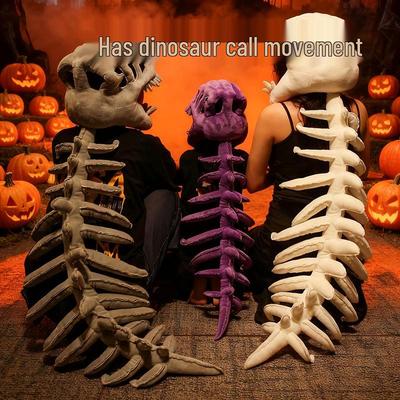 Chinese Dinosaur Bone Plush Toy Set - Dinosaur Park Exoskeleton Design, Funny Performance Doll Gift