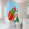 TU Christmas Shower Curtain Festive Holiday Decor Waterproof Bathroom Set Merry Xmas Pattern Backdrop Holiday Home Decoration Fe