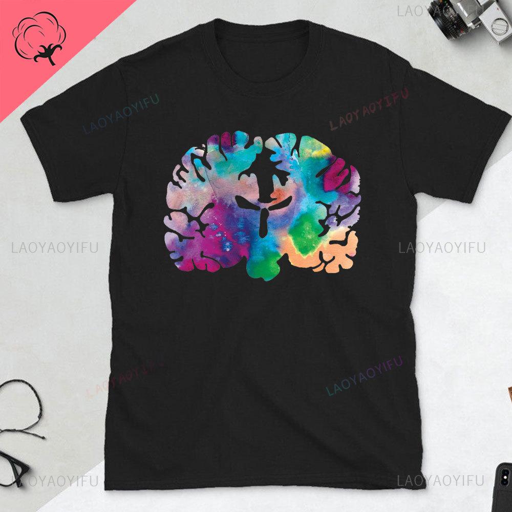 Funny Part of The Brain Color Chart High Quality Tshirt Neurology Print Harajuku Unisex Summer Short Sleeve Gift Tshirt Tops