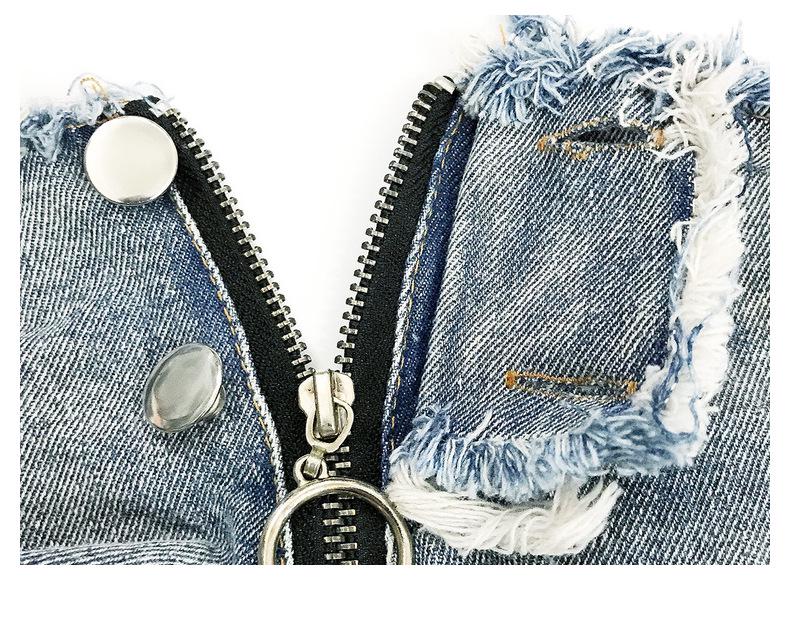 Autumn Women's Sexy Low Waist Ripped Denim Shorts