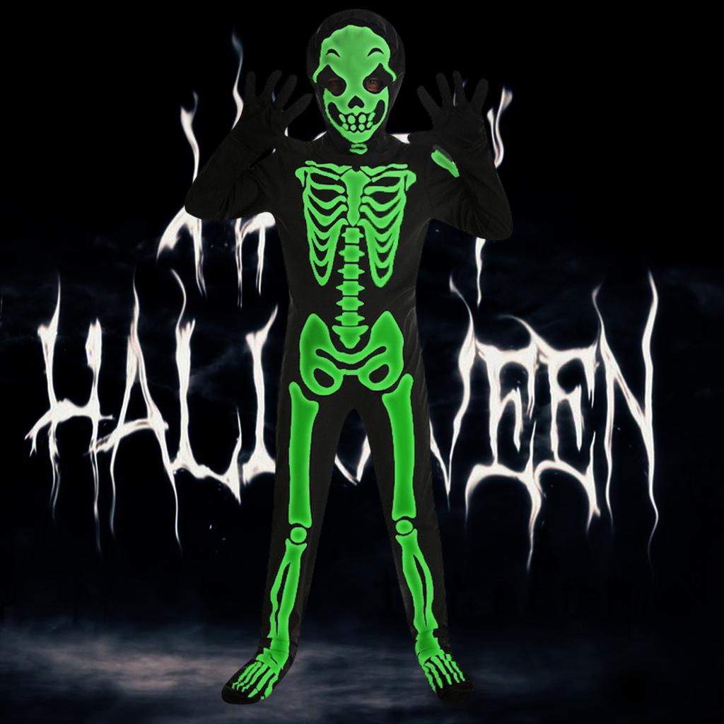 Halloween Death Costume Glowing Skeleton Costume Halloween Death Costume for for Kids Boy Girl Halloween Dress up