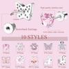 Bobisty 1Pair Cute Screw Back Earrings for Women Stainless Steel Multicolored Heart Flower Butterfly Rainbow CZ Stud Earrings