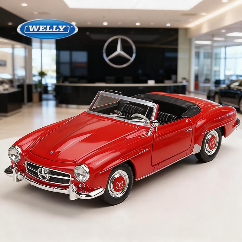 Welly 1/24 Mercedes-Benz 190SL Alloy Car Diecasts & Toy Vehicles Car Model Miniature Scale Model Car for Children