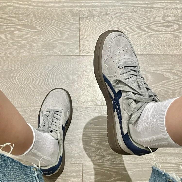 Damen-Trainingsschuhe mit dicker Sohle, Frühling und Sommer, neue Sport- und Freizeitschuhe, Forrest Gump-Schuhe, retro, atmungsaktiv, weichsohlig, grau-blaues Boardsh