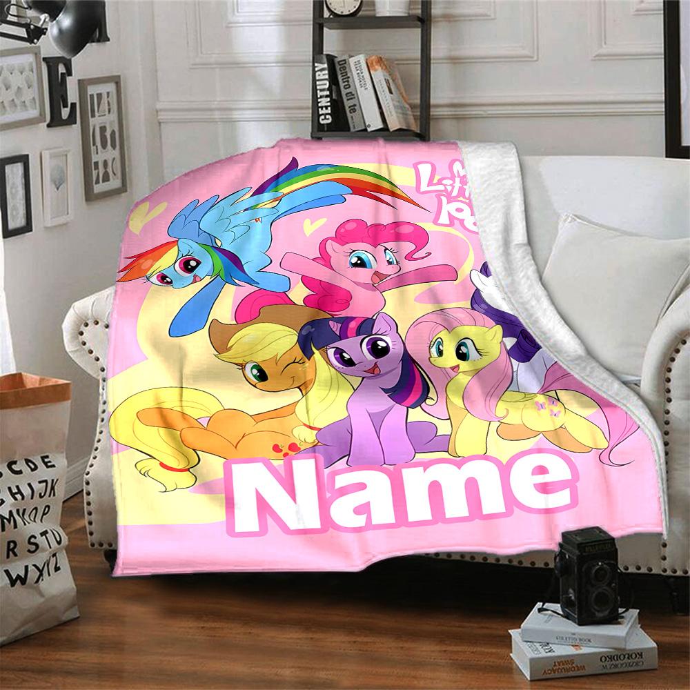 Customizable My Little Pony6 Throw Blanket – Personalized Name, All-Season Cozy Snug Blanket, Machine Washable, Personalized Blanket
