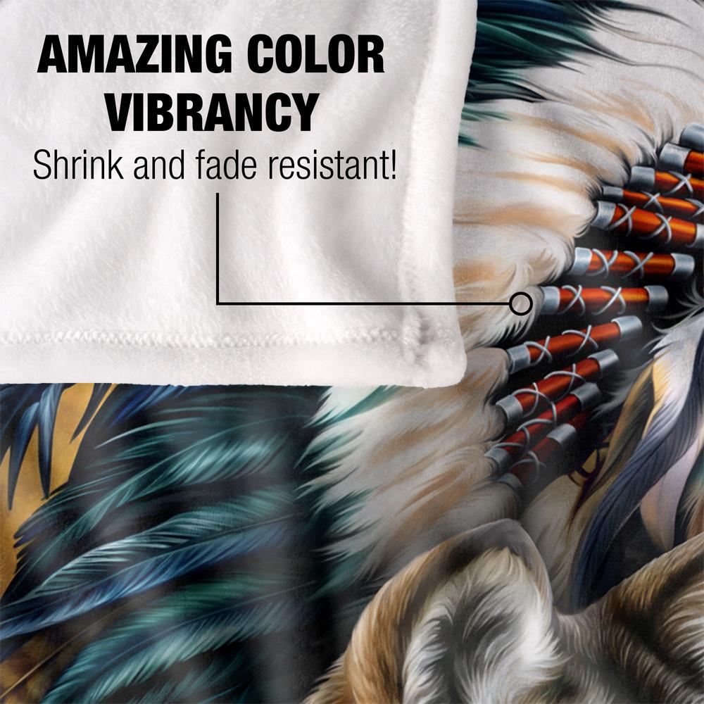 JQ Licensing Silky Wolf & Eagle Supersoft Blanket