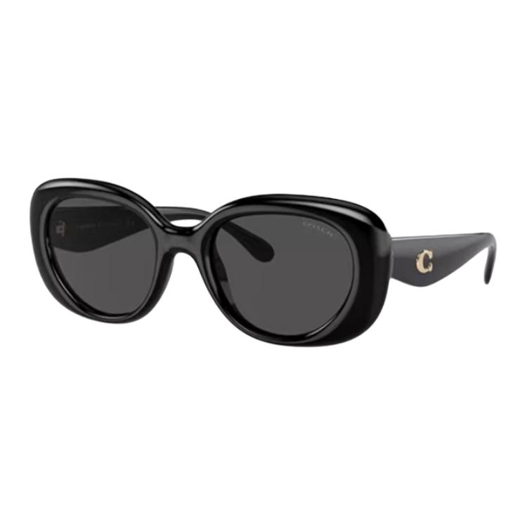 Coach 8391U Full Frame Design Injection Molded Oval Sunglasses Women sunglasses Black 0HC8391U-500287 53,Black