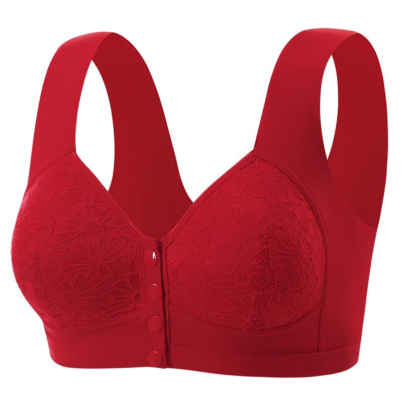 Seamless Ice Silk Bra for Mature Women Front Closure Fixed Cup Thin Tank Top Wireless Sports Bra Push Up Comfortable Supportive Underwear