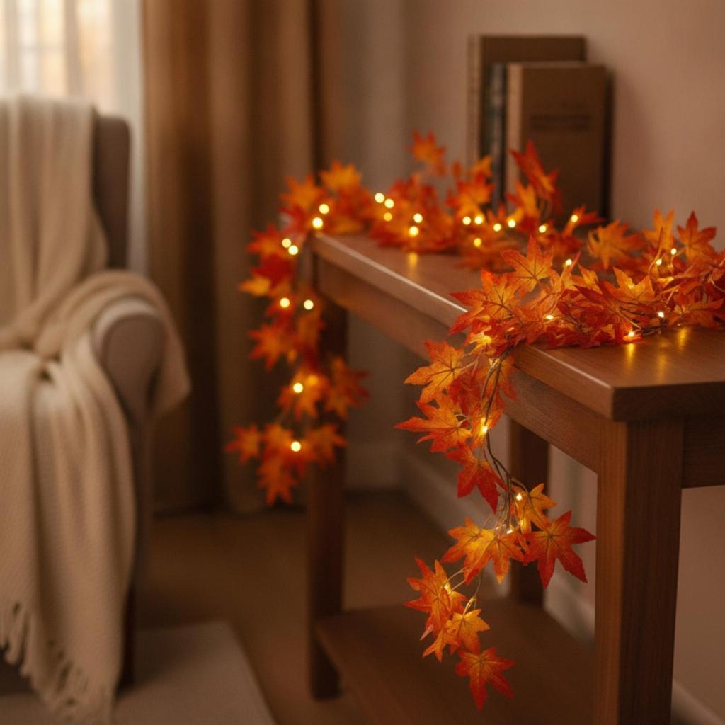 Fall Maple Leaf Garland Thanksgiving Harvest Artificial