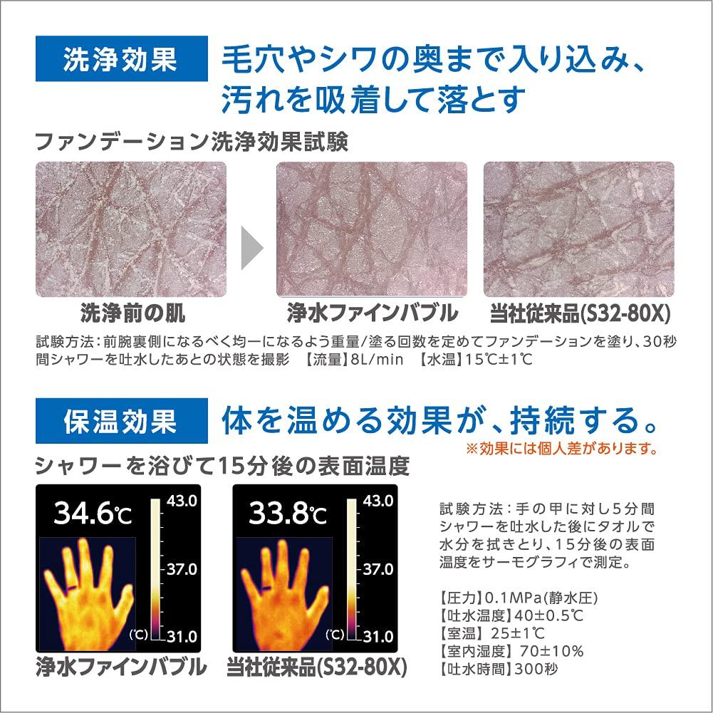 SANEI Thermostatic Shower Mixer Faucet with Purified Water Switch and Bubble Fully Ultra-Fine Generation, Plated, SK18CS76-13