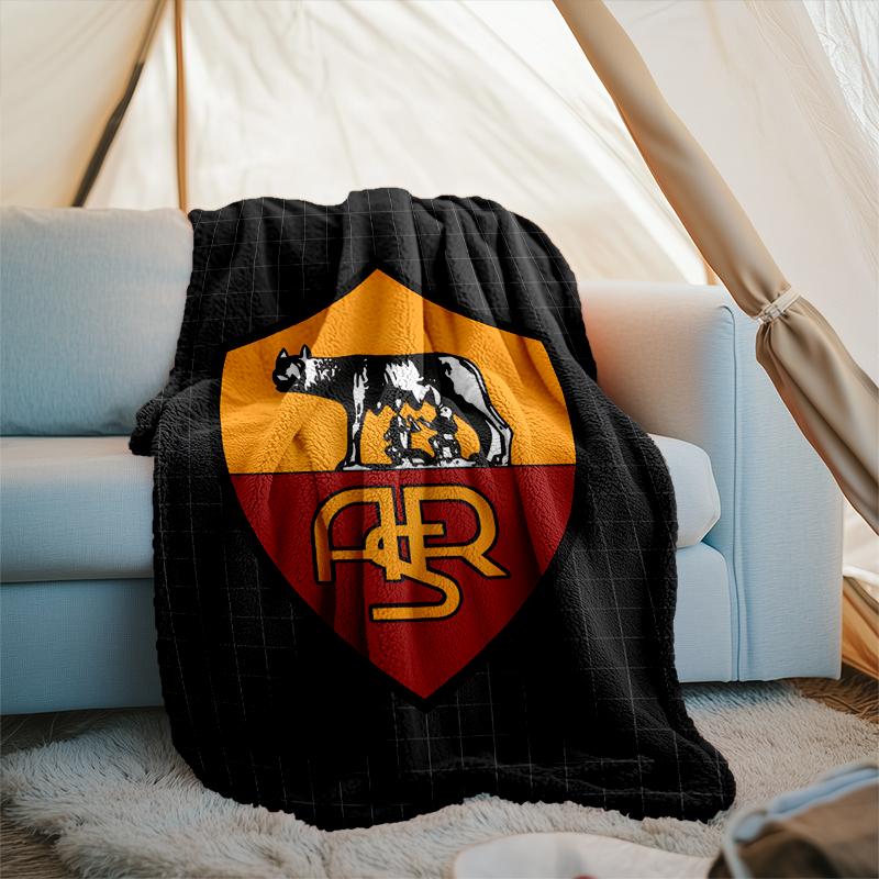1pz Coperta Morbida in Flanella Stampata Club di Calcio Lupa di Roma per Camera da Letto Adulti Soggiorno Divano Campeggio Viaggio Regali per Fan Regali di Natale