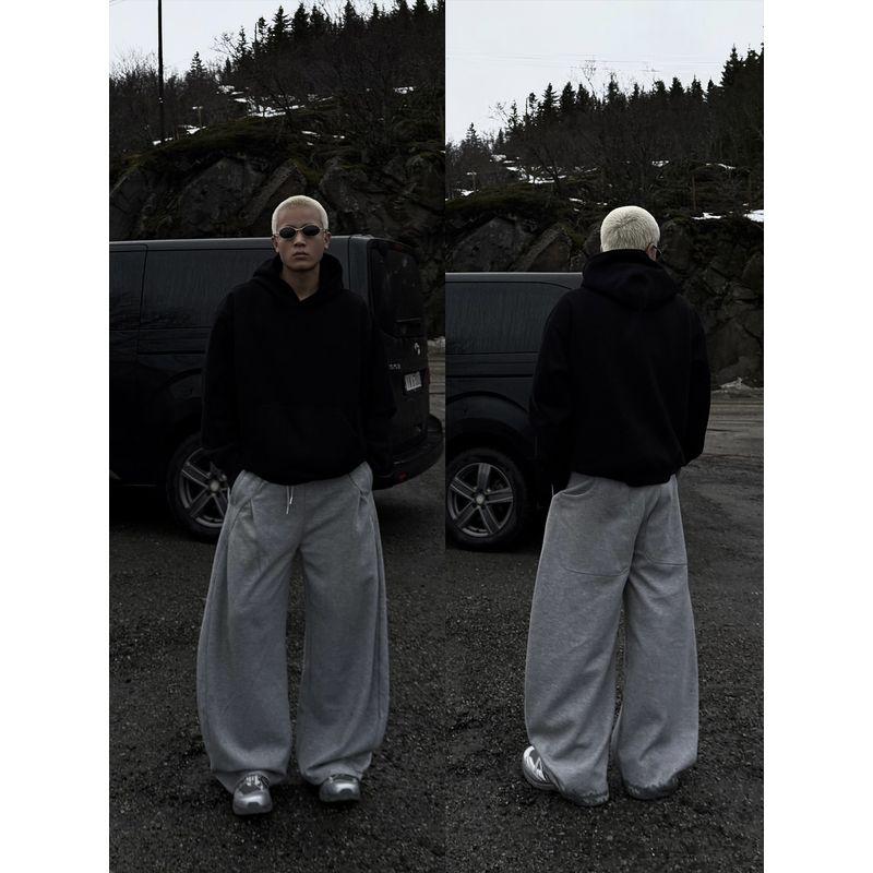 Loose Casual Straight-Leg Knife-Cut Sweatpants for Men and Women, Spring and Autumn Trendy High-Waisted Versatile Drape Straight-Leg Sports Pants