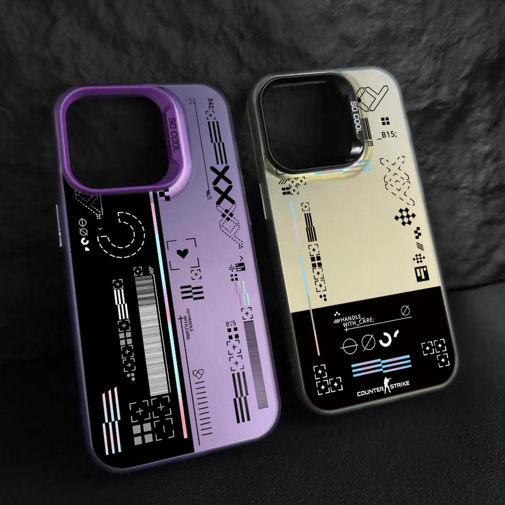 Hot Fashion Game Phone Case For iPhone 16 15 14 13 12 11 Pro Max X XR XS 8 7 Plus SE2 Shockproof Laser Silver Matte Back Cover