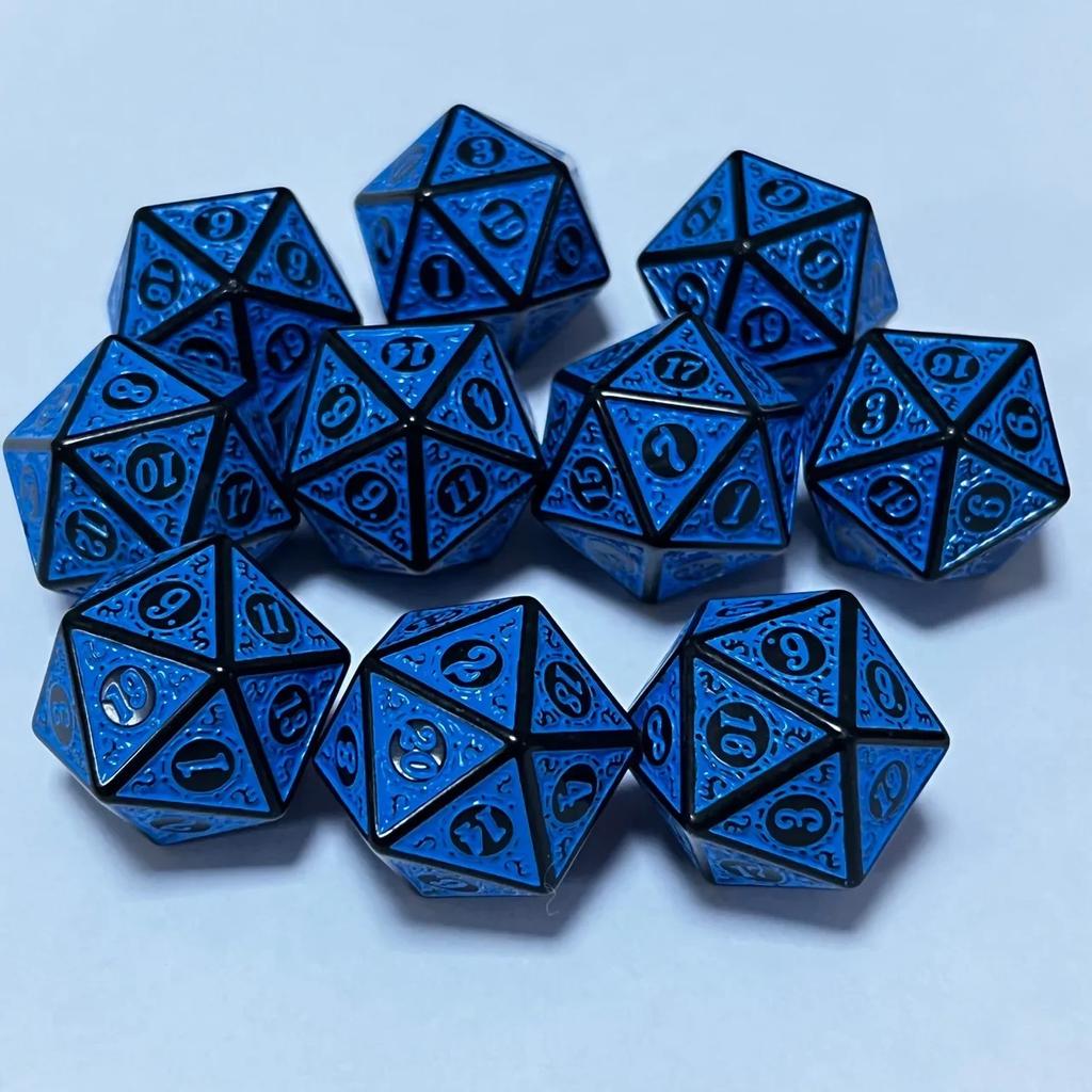 10 pezzi/lotto Dadi Poliedrici 20 Facce Set di Dadi Digitali Vintage D4 D6 D8 D10 D12 D% D20 per TRPG Intrattenimento Festa Gioco da Tavolo Dadi