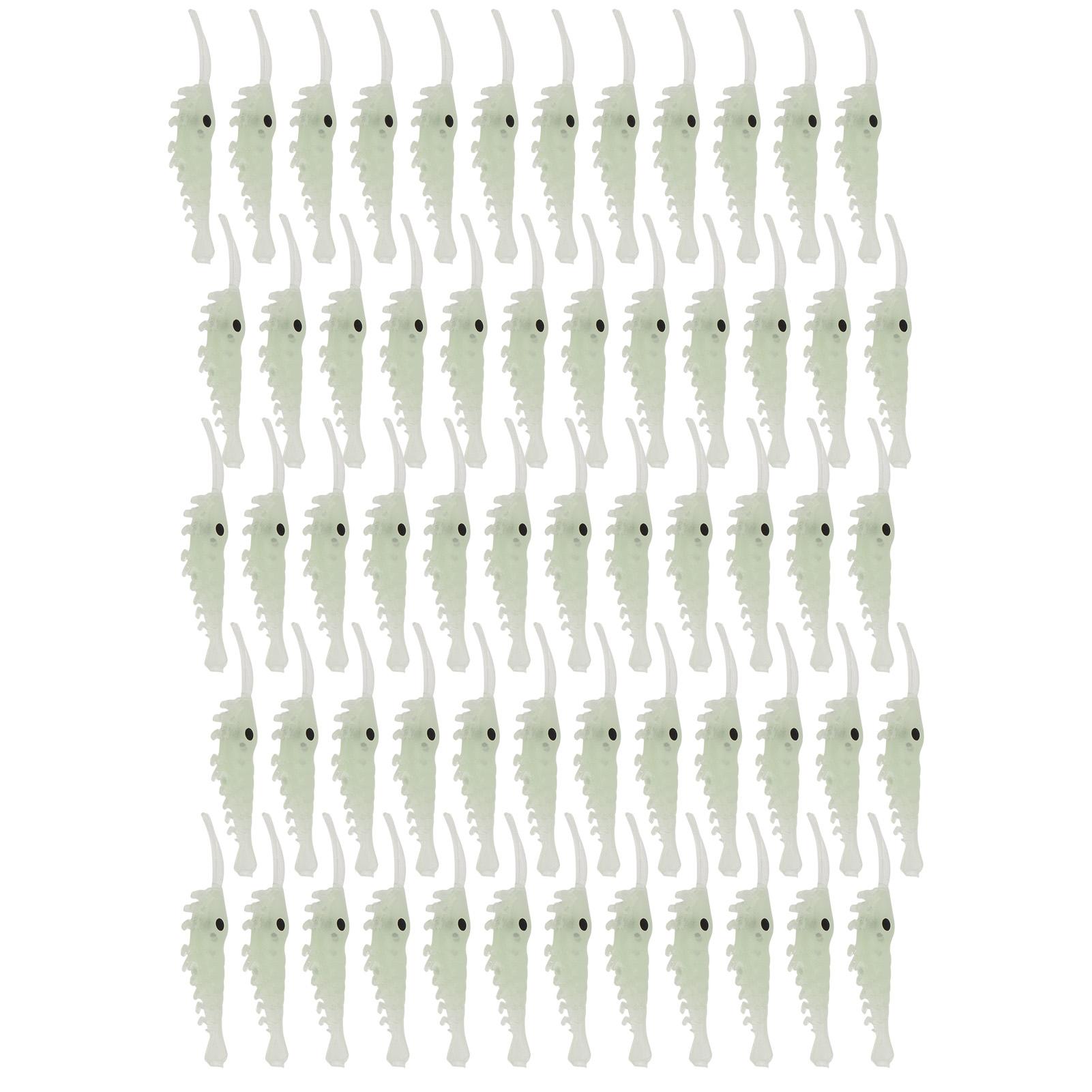 

50pcs 3cm Luminous Fishing Lures Silicone Soft Shrimp Simulation Lure Bait Fishing Tackle for