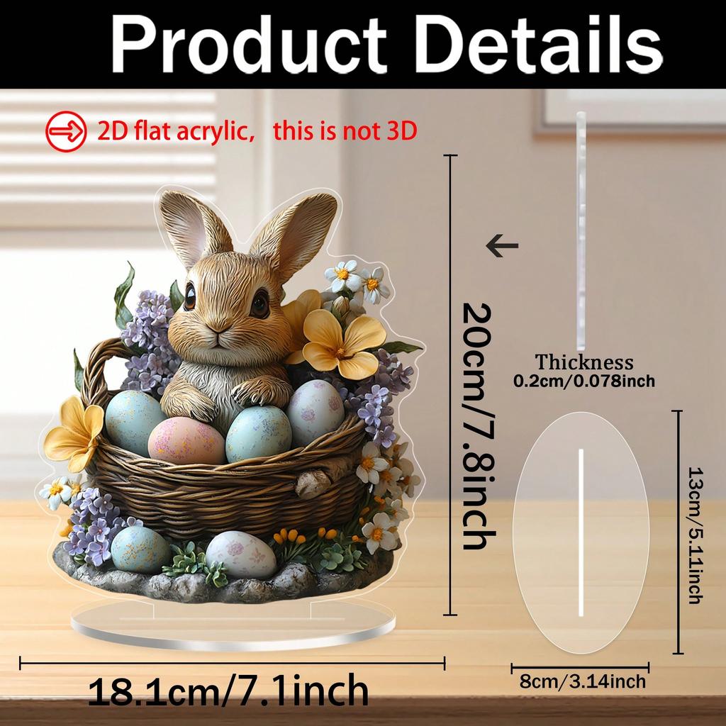 Rabbit and Easter egg tabletop decora made of acrylic is suitable for Easter and daily home decora. Gifts for family and friends