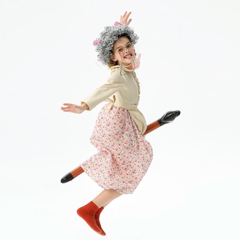Costumi per bambini di Halloween scuola 100 giorni vestito da nonna divertente costume da vecchia signora vestito floreale