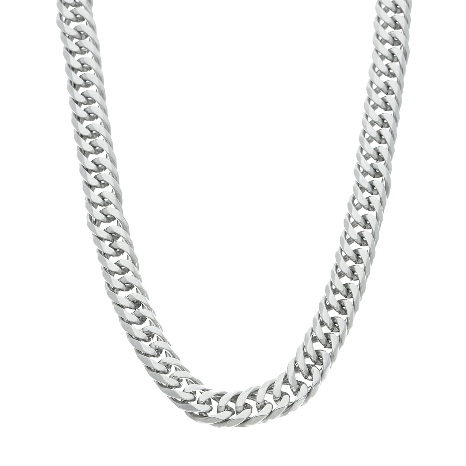 

[Shinjuku Gin no Kura] Crazy Angel Чоловічий ланцюжок плетіння кубинський, 6-сторонній подвійний кубинський ланцюжок, 8 мм шириною, 50 см, хірургічна нержавіюча сталь