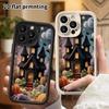 Phone Case: 2D flat design suitable for iPhone 18 17 16 15 14 13 Pro protective case, Halloween small castle, perfect holiday gift for Christmas and H