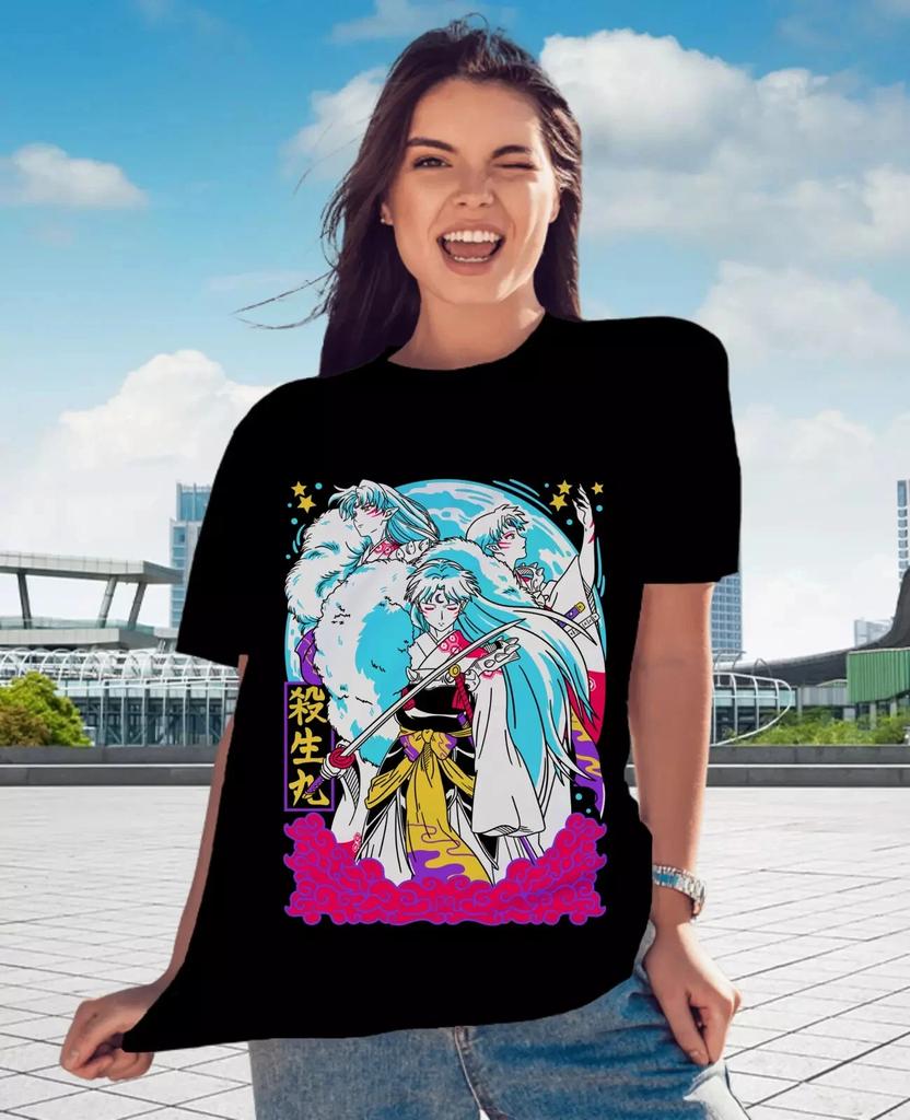 Inuyasha Sesshomaru T-shirt Red Moon Inu Yasha Kawaii Girl Gift Shirt All color