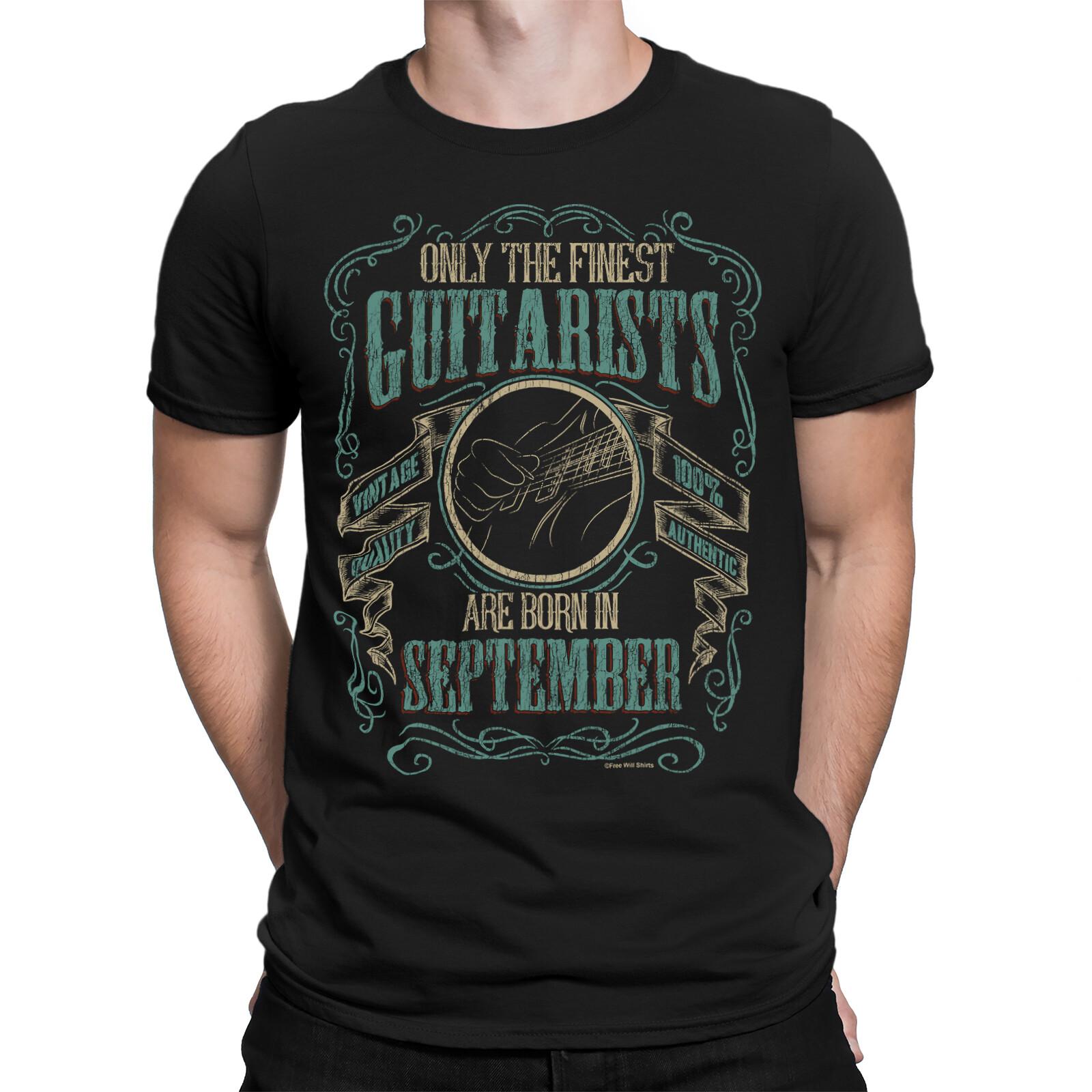 Mens Quality Cotton T-shirt GUITAR Guitarists Born in SEPTEMBER Music Birthday S разноцветный