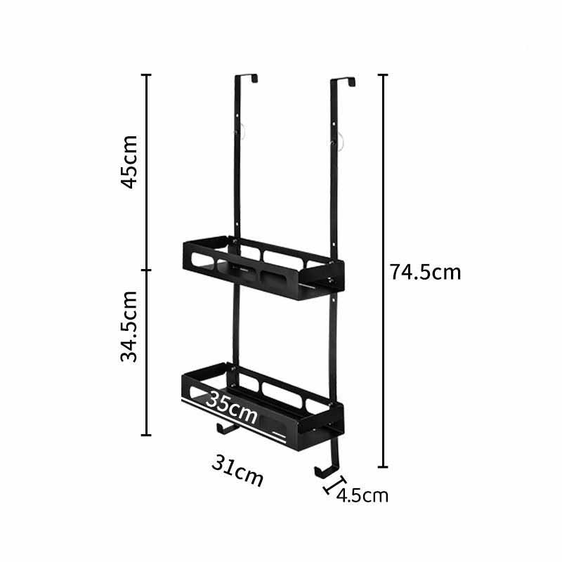 

Черные подвесные полки для ванны, органайзер для полки для ванной комнаты, держатель для шампуня без гвоздей, полка для хранения, держатель для корзины для ванной комнаты double чёрный