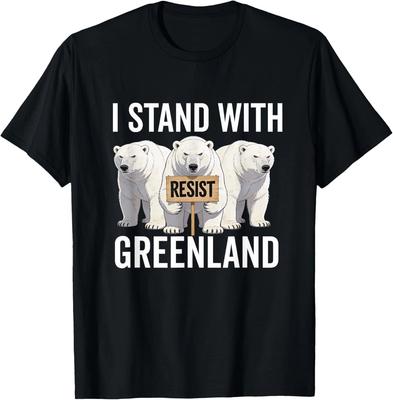 Ich stehe mit Grönland Protest Eisbär Grönland Unisex T-Shirt